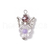 Acrylic Beads with Glass Beads Pendants PALLOY-MZ00698-3