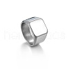 Square Stainless Steel Finger Rings WGB1DFB-21-2