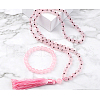 Natural Rose Quartz Round Beaded Pendant Necklaces & Bracelets Sets FS-WG9D102-14-1
