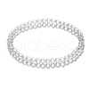4mm Prism Faceted Rondelle Glass Beaded Stretch Bracelets for Women EH2213-6-1