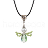 Angel Glass Sead Beaded Wing Pendant Necklaces NJEW-MZ00090-05-2