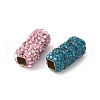 Rhinestone Clay Pave Brass Beads KK-P305-07B-G-2