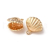 Brass Micro Pave Clear Cubic Zirconia Charms KK-Z112-32G-2