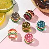6Pcs 6 Colors Resin Cabochons RESI-CJ0004-27-5