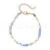 Natural Blue Agate Beaded Bracelets BJEW-JB11763-02-2