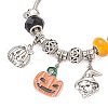 Halloween Alloy Enamel Charm Bracelets BJEW-JB12008-3