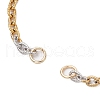 2Pcs 2 Colors Two Tone 304 Stainless Steel Textured Cable Chain Bracelet Making AJEW-JB01339-3