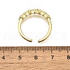 Brass Micro Pave Cubic Zirconia Cuff Rings for Women RJEW-H247-31G-5