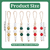 30Pcs 6 Colors Wooden Beaded Pendant Decorations HJEW-AB00737-2