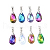 Electroplated Glass Pendants PALLOY-JF03062-1