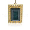 Golden Tone Alloy Resin Rectangle Big Pendants PALLOY-J103-08G-1