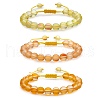 3Pcs Round Synthetic Moonstone Braided Bead Bracelets BJEW-SW00061-03-1