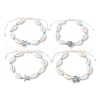 Natural Cowrie Shell & Alloy Charm Beaded Braided Bead Bracelets for Women BJEW-JB11905-2