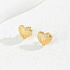 Romantic Striped Heart Stainless Steel Stud Earrings JJ3371-2-3