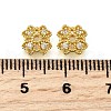 Flower Brass Micro Pave Cubic Zirconia Bead Caps KK-K300-01E-G-3