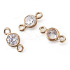 Brass Pave Cubic Zirconia Connector Charms FIND-TAC0014-46G-2