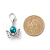 Baking Painted Pearlized Glass Pearl Round Bead Pendant Decorations HJEW-JM00728-3