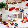Globleland 2Pcs 2 Colors Cute Ball Shaped Wave Pattern Cotton Needle Cushion DIY-GL0004-18-5