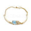 Golden Tone Brass Link Bracelets BJEW-L639-14G-1