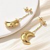 304 Stainless Steel Dangle Stud Earrings EJEW-C137-04G-3