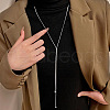 Stainless Steel Snake Chain Slider Lariat Necklaces for Women FS-WG85452-01-1