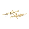 Brass Micro Pave Clear Cubic Zirconia Pendants KK-D004-25G-4