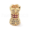 Brass Micro Pave Clear Cubic Zirconia With Real 18K Gold Plated KK-S394-04-1