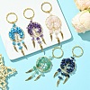 5Pcs 5 Styles Woven Net/Web with Wing Pendant Keychain KEYC-FZ00023-3