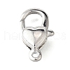 Heart Brass Lobster Claw Clasps KK-V007-20P-1