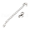 Brass Micro Pave Cubic Zirconia End With Chain KK-V011-27P-2