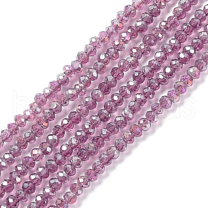 Electroplate Glass Beads Strands X-EGLA-R048-2mm-11-1
