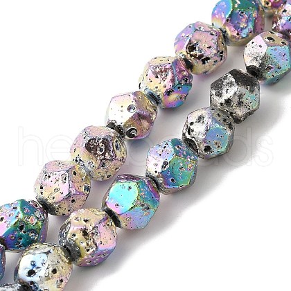Blaking Painted Natural Lava Rock Beads Strands G-B086-A01-02A-1