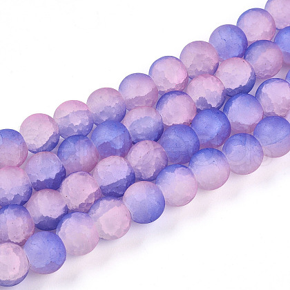 Crackle Glass Beads Strands GLAA-N009-10mm-08-1