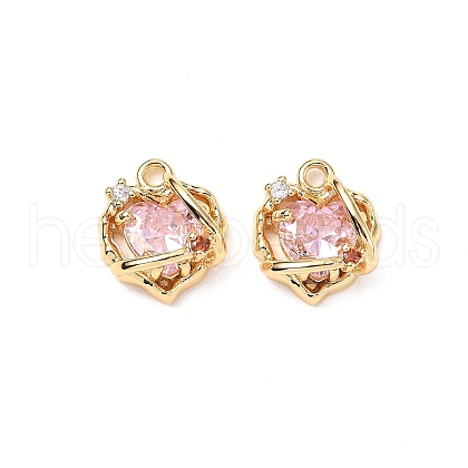Brass Micro Pave Cubic Zirconia Pendants KK-A259-14G-1