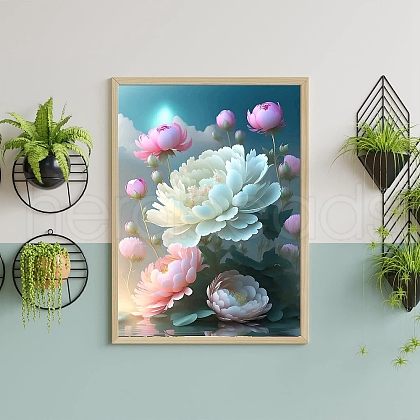 Peony Flower Pattern Fancy Theme DIY Diamond Painting Kit PW-WG94484-08-1