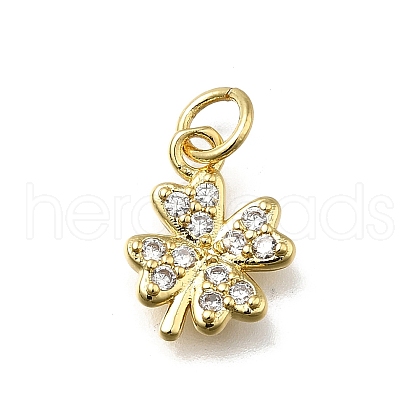 Brass Micro Pave Cubic Zirconia Pendants KK-C090-49G-1