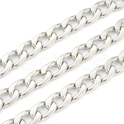 Tarnish Resistant 304 Stainless Steel Cuban Link Chains STAS-B020-07P-1