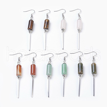 Natural Gemstone Dangle Earrings EJEW-JE02801-1