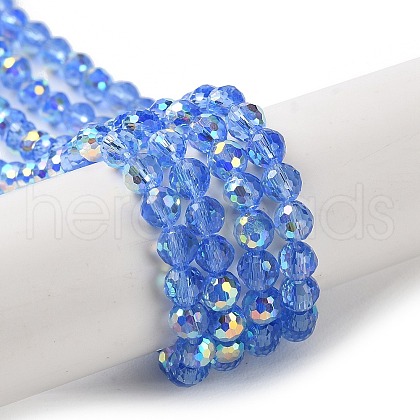 Transparent Electroplate Glass Beads Strands GLAA-Q099-B01-02-1