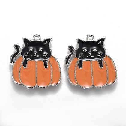 Autumn Theme Alloy Enamel Pendants ENAM-J649-06P-01-1