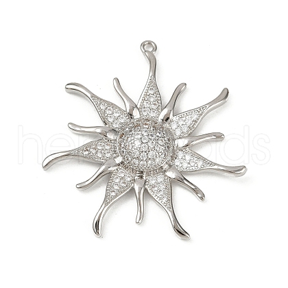 Brass Micro Pave Cubic Zirconia Pendants KK-M322-47B-P-1