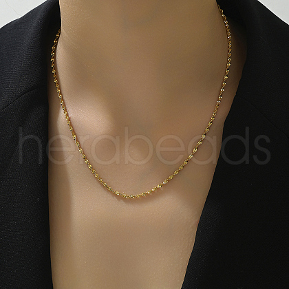 Simple and Elegant Stainless Steel Rope Chain Women's Necklaces RX3726-1