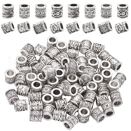 SOFPLATE 100Pcs 4 Styles Tibetan Style Alloy European Beads MPDL-SP0001-02-1