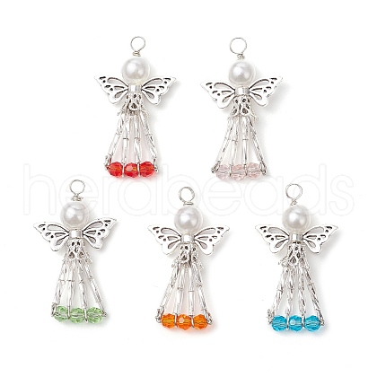 Electroplate Glass Pendants PALLOY-JF03661-02-1