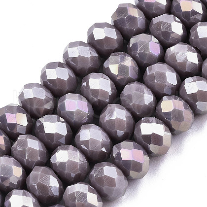 Electroplate Glass Beads Strands EGLA-A034-P4mm-B05-1