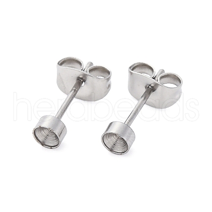304 Stainless Steel Stud Earring Findings STAS-V003-09P-03-1