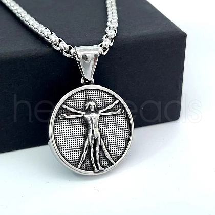Stainless Steel Pendant Necklace CI8024-1