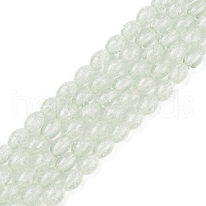 Transparent Crackle Glass Beads Strands DGLA-S085-6x8-01-1