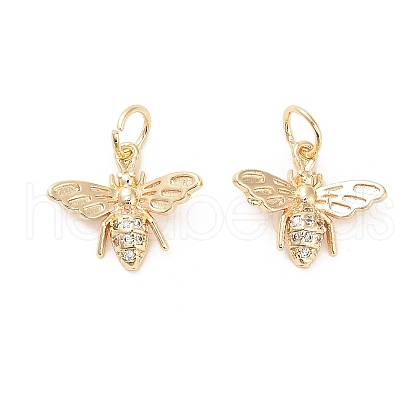 Brass Micro Pave Cubic Zirconia Pendants KK-B133-05G-02-1