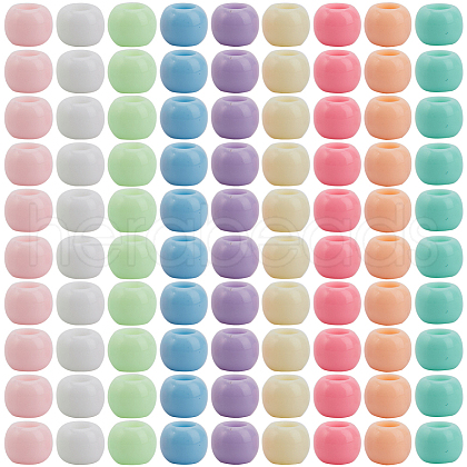 SOFPLATE 400Pcs Opaque Acrylic European Beads SACR-SP0001-01-1